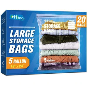5 Gallon Extra Large Zippered Plastic Bags for Storage, 18'' x 24'', Clear Storage Bags for Clothes, Extra Thick 20 pack 5 Gallon Extra Large Zippered Plastic Bags for Storage, 18'' x 24'', Clear Storage Bags for Clothes, Extra Thick 20 pack
