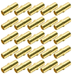 25 Pack 1/2" PEX Fittings, Brass Straight Coupling Fittings, for PEX Tubing Pipe 25 Pack 1/2" PEX Fittings, Brass Straight Coupling Fittings, for PEX Tubing Pipe