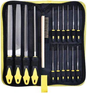 Metal File Set, Large Flat File/Half-Round File/Triangle File/Round File With 12 pcs Needle Files, Storage Bag and Steel Brush, Ergonomic Handles, For Woodwork, Metal, Leather and Plastic Metal File Set, Large Flat File/Half-Round File/Triangle File/Round File With 12 pcs Needle Files, Storage Bag and Steel Brush, Ergonomic Handles, For Woodwork, Metal, Leather and Plastic