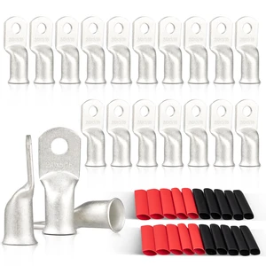 20PCS 2/0 AWG-5/16 Marine Grade Wire Lugs, Tinned Copper Ring Terminal Connectors Ends W/3:1 Dual Wall Adhesive Heat Shrink Tubing, Heavy Duty Anti-Rust Battery Cable Ends 20PCS 2/0 AWG-5/16 Marine Grade Wire Lugs, Tinned Copper Ring Terminal Connectors Ends W/3:1 Dual Wall Adhesive Heat Shrink Tubing, Heavy Duty Anti-Rust Battery Cable Ends