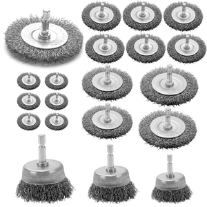 Wire Brush Set 20 Pcs, 1/4 Inch Hex Shank Wheel for Drill, Carbon Steel Brush Set for Cleaning Rust Wire Brush Set 20 Pcs, 1/4 Inch Hex Shank Wheel for Drill, Carbon Steel Brush Set for Cleaning Rust