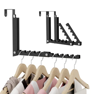 2 Pack Heavy Duty Over the Door Hanger, Compact 10 Ridges Double Folding Over Door Hanger, Space Saving Over the Door Drying Rack for Laundry, Rustproof & Waterproof, (Black) 2 Pack Heavy Duty Over the Door Hanger, Compact 10 Ridges Double Folding Over Door Hanger, Space Saving Over the Door Drying Rack for Laundry, Rustproof & Waterproof, (Black)