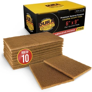 6" x 9" Gold Coarse Scuff Pads, Box of 10 - Scuffing, Scouring Sanding, Paint Primer Prep Adhesion Scratch - Surface Preparation For Automotive Car Auto Body Repair Woodworking Wood 6" x 9" Gold Coarse Scuff Pads, Box of 10 - Scuffing, Scouring Sanding, Paint Primer Prep Adhesion Scratch - Surface Preparation For Automotive Car Auto Body Repair Woodworking Wood