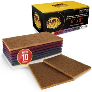 Premium 6" x 9" 10 Scuff Pad Variety Pack, 2 Each Maroon, Gray, Gold, Purple and White - Scuffing, Scouring, Sanding, Cleaning, Blending, Paint Surface Prep Adhesion - Automotive Auto Body Premium 6" x 9" 10 Scuff Pad Variety Pack, 2 Each Maroon, Gray, Gold, Purple and White - Scuffing, Scouring, Sanding, Cleaning, Blending, Paint Surface Prep Adhesion - Automotive Auto Body