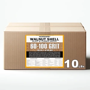 60-100 Grit Premium Ground Crushed Walnut Shell Media (10 LBS / 4.55 KG) Very Fine Grit, Sand Blasting, Vibratory Tumbling, Gemstones and Optical Lens Cleaning, Polish, Deburr, Exfoliant, DIY Crafts 60-100 Grit Premium Ground Crushed Walnut Shell Media (10 LBS / 4.55 KG) Very Fine Grit, Sand Blasting, Vibratory Tumbling, Gemstones and Optical Lens Cleaning, Polish, Deburr, Exfoliant, DIY Crafts