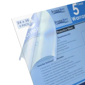 PET Plexiglass - 24 x 36 Inch, Clear - Thin & Flexible Plastic Sheet - 5 PK - 24x36 Pliable PET Sheeting - Easy to Cut - DIY Art Projects, Protective Barriers, Picture Frame Glass Replacement PET Plexiglass - 24 x 36 Inch, Clear - Thin & Flexible Plastic Sheet - 5 PK - 24x36 Pliable PET Sheeting - Easy to Cut - DIY Art Projects, Protective Barriers, Picture Frame Glass Replacement