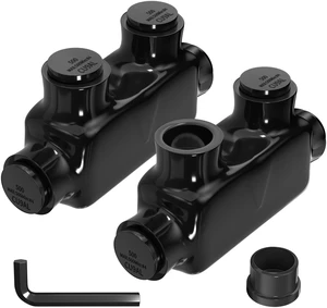 Insulated Inline Splice Connector 500MCM-4 AWG Aluminum to Copper Wire Connectors Insulated Wire Connector with 5/16" Slotted Allen Hex - 6 Pack Insulated Inline Splice Connector 500MCM-4 AWG Aluminum to Copper Wire Connectors Insulated Wire Connector with 5/16" Slotted Allen Hex - 6 Pack