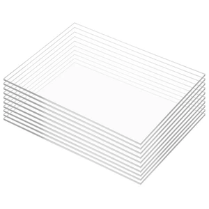 Pack of 10 Clear Cast Acrylic Sheet 4" x 6" x 1/8" Thick (3mm) Plexiglass Panel; Transparent; Plastic Board; for Sign, Craft, Display Projects, Laser Cutting, Engraving Pack of 10 Clear Cast Acrylic Sheet 4" x 6" x 1/8" Thick (3mm) Plexiglass Panel; Transparent; Plastic Board; for Sign, Craft, Display Projects, Laser Cutting, Engraving