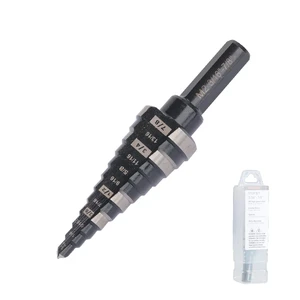 3/16"-7/8" M2 Step Drill Bit Unibit for Hole Drilling 12 Sizes M2 High Speed Steel; Fast, Clean Cuts in Stainless Steel, Copper, Aluminum, Wood, Plastic 3/16"-7/8" M2 Step Drill Bit Unibit for Hole Drilling 12 Sizes M2 High Speed Steel; Fast, Clean Cuts in Stainless Steel, Copper, Aluminum, Wood, Plastic
