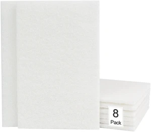 6"x9" Light Duty Scuff Pad 8 Pack (7445) - White, Wet/Dry Reusable Non-Abrasive Hand Pad for Cleaning, Polishing & Finishing - Auto Body, Woodworking, Glass & Marine 6"x9" Light Duty Scuff Pad 8 Pack (7445) - White, Wet/Dry Reusable Non-Abrasive Hand Pad for Cleaning, Polishing & Finishing - Auto Body, Woodworking, Glass & Marine