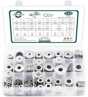 Fender Washers, 520 Pcs SAE + Metric 23 Sizes Flat Washers Assortment Set, 304 Stainless Steel Assorted Hardware Washers Kit for Bolts (M3 M4 M5 M6 M8 M10 M12 6# 8# 10# 1/4 5/16 3/8 1/2) Fender Washers, 520 Pcs SAE + Metric 23 Sizes Flat Washers Assortment Set, 304 Stainless Steel Assorted Hardware Washers Kit for Bolts (M3 M4 M5 M6 M8 M10 M12 6# 8# 10# 1/4 5/16 3/8 1/2)
