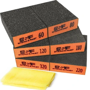 Sanding Sponge 60 80 120 180 220 320 Grit 6 Pc, Tack Cloth Superior Elasticity, Exclusive PU Glue Formulation, Flexible and Durable, Wet and dry, for Wood, Metal, Drywall, Kitchen Sanding Sponge 60 80 120 180 220 320 Grit 6 Pc, Tack Cloth Superior Elasticity, Exclusive PU Glue Formulation, Flexible and Durable, Wet and dry, for Wood, Metal, Drywall, Kitchen