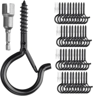 40 Pack Screw Hooks for Hanging Plants Outdoor Lights(Black) Christmas Seasonal Lighting, Heavy Duty 2.2 Inch Eye Hook Cup Ceiling Hook Q-Hanger for Patio, Wall Wood Ceiling Deck Mount 40 Pack Screw Hooks for Hanging Plants Outdoor Lights(Black) Christmas Seasonal Lighting, Heavy Duty 2.2 Inch Eye Hook Cup Ceiling Hook Q-Hanger for Patio, Wall Wood Ceiling Deck Mount