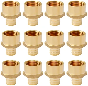 12-Pack 1" PEX to 1" Female NPT Adapter Fittings Brass 12-Pack 1" PEX to 1" Female NPT Adapter Fittings Brass