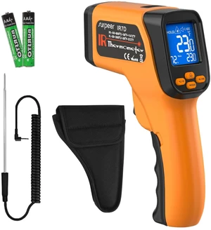 Infrared Thermometer Temperature Gun 1472°F, 12:1 Laser IR Temp with K-Type Probe -4°F to 572°F for HVAC, Engine, Cooking, Pizza Oven, Griddle, BBQ & Industrial Maintenance Infrared Thermometer Temperature Gun 1472°F, 12:1 Laser IR Temp with K-Type Probe -4°F to 572°F for HVAC, Engine, Cooking, Pizza Oven, Griddle, BBQ & Industrial Maintenance