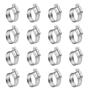 Stainless Steel Hose Clamps - 16 Pack Worm Gear Drive Hose Clamps SAE 10 Clamping Range of 1/2'' to 1-1/16'' (13mm-26mm) for Automotive Plumbing,1/2 Inch, 3/4 Inch,1 Inch Clamps Stainless Steel Hose Clamps - 16 Pack Worm Gear Drive Hose Clamps SAE 10 Clamping Range of 1/2'' to 1-1/16'' (13mm-26mm) for Automotive Plumbing,1/2 Inch, 3/4 Inch,1 Inch Clamps