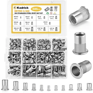 340pcs SAE & Metric Rivet Nut Kit,304 Stainless Steel Flat Head Stainless Steel Rivet Nuts Kit,Rivnut Assortment Nutserts,8-32 10-24 1/4"-20 5/16"-18 3/8"-16 M3 M4 M5 M6 M8 M10 340pcs SAE & Metric Rivet Nut Kit,304 Stainless Steel Flat Head Stainless Steel Rivet Nuts Kit,Rivnut Assortment Nutserts,8-32 10-24 1/4"-20 5/16"-18 3/8"-16 M3 M4 M5 M6 M8 M10