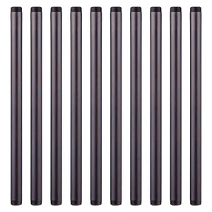 10 Pack 3/4 x 18 Inch Black Malleable Steel Pipe Nipples Threaded pipe nipples fitting for DIY steampunk decor, industrial vintage style, furniture, shelves, and pipe projects 10 Pack 3/4 x 18 Inch Black Malleable Steel Pipe Nipples Threaded pipe nipples fitting for DIY steampunk decor, industrial vintage style, furniture, shelves, and pipe projects