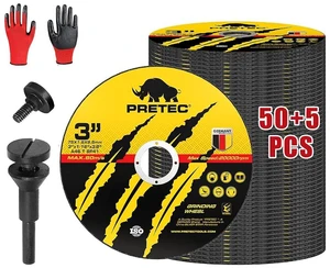 Cut Off Wheels 3 Inch, 55 Pack with Mandrel Kit for Die Grinder 3"x 3/8" Cutting Disc with 1/4 in Mounting Mandrel Kit, for Metal & Stainless Steel Rotary Tool Drill Attachment Cut Off Wheels 3 Inch, 55 Pack with Mandrel Kit for Die Grinder 3"x 3/8" Cutting Disc with 1/4 in Mounting Mandrel Kit, for Metal & Stainless Steel Rotary Tool Drill Attachment