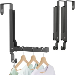 2 Pack Heavy Duty Over the Door Hooks, Compact Foldable Over the Door Hanger, Portable Compact Over Door Drying Rack for Laundry, Metal Over the Door Clothes Hanger, Rustproof & Waterproof, (Black) 2 Pack Heavy Duty Over the Door Hooks, Compact Foldable Over the Door Hanger, Portable Compact Over Door Drying Rack for Laundry, Metal Over the Door Clothes Hanger, Rustproof & Waterproof, (Black)