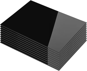 Pack of 10 Black Cast Acrylic Sheet 8" x 12" x 1/8" Thick (3mm) Opaque; Plexiglass Panel; Square; for Craft Projects, Sign, Laser Cutting, Engraving, Photography Pack of 10 Black Cast Acrylic Sheet 8" x 12" x 1/8" Thick (3mm) Opaque; Plexiglass Panel; Square; for Craft Projects, Sign, Laser Cutting, Engraving, Photography