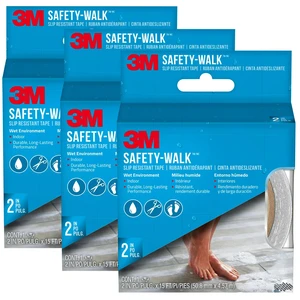 Safety-Walk 2 in x 15 ft Clear Anti-Slip Tape, Self-Adhesive, Long-Lasting Grip for Wet Areas, Clear, 2 Inch (Pack of 3) Safety-Walk 2 in x 15 ft Clear Anti-Slip Tape, Self-Adhesive, Long-Lasting Grip for Wet Areas, Clear, 2 Inch (Pack of 3)