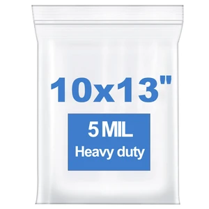 50PCS 10"x13" 5 Mil Large Clear Zip Seal Lock Plastic Reclosable Poly Bag Heavy-Duty Durable Resealable Zipper Bag Waterproof for Photo Cards Snacks Seeds Food Storage 50PCS 10"x13" 5 Mil Large Clear Zip Seal Lock Plastic Reclosable Poly Bag Heavy-Duty Durable Resealable Zipper Bag Waterproof for Photo Cards Snacks Seeds Food Storage