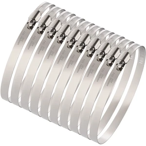 6 Inch Hose Clamps, Adjustable 5-3/4"-6-5/16"(145-160mm), 10 PCS 304 Stainless Steel, Rust Resistant, Large Worm Gear Hose Clamp, Automotive, Radiator Hose, Fuel Line, Air Ducting 6 Inch Hose Clamps, Adjustable 5-3/4"-6-5/16"(145-160mm), 10 PCS 304 Stainless Steel, Rust Resistant, Large Worm Gear Hose Clamp, Automotive, Radiator Hose, Fuel Line, Air Ducting
