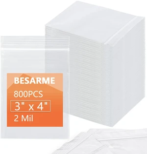 800 PCS 3" x 4" Small Plastic Bags for Jewelry Mini Plastic Poly Bag 2 Mil Polyethylene Zip Bags For Jewelry, Beads, Screws, Candy, Coins; Waterproof, Dustproof, Easy Open And Close 800 PCS 3" x 4" Small Plastic Bags for Jewelry Mini Plastic Poly Bag 2 Mil Polyethylene Zip Bags For Jewelry, Beads, Screws, Candy, Coins; Waterproof, Dustproof, Easy Open And Close