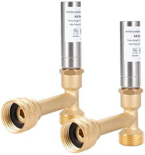 Tee Stainless Steel Water Hammer Arrestor for Washing Machine, 3/4" Male GHT & 3/4" Swivel Female GHT, Angle(Pack-2) Tee Stainless Steel Water Hammer Arrestor for Washing Machine, 3/4" Male GHT & 3/4" Swivel Female GHT, Angle(Pack-2)
