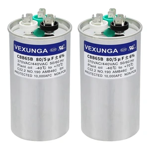 2PCS 80+5uF 80/5MFD 370V or 440V Dual Run Start Round UL Listed AC Capacitor 80 5 uF MFD 370 440 Volt VAC CBB65 Air Conditioner Capacitors for Fan Motor or Heat Pump or Condenser Straight Cool 2PCS 80+5uF 80/5MFD 370V or 440V Dual Run Start Round UL Listed AC Capacitor 80 5 uF MFD 370 440 Volt VAC CBB65 Air Conditioner Capacitors for Fan Motor or Heat Pump or Condenser Straight Cool