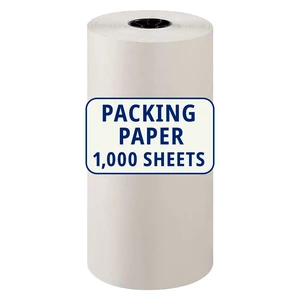 Packing Paper Roll 1440'L x 18"W - 1,000 Sheets 17 Long Equivalent - Large White Newsprint for Shipping, Packaging, Storage and Moving Supplies Packing Paper Roll 1440'L x 18"W - 1,000 Sheets 17 Long Equivalent - Large White Newsprint for Shipping, Packaging, Storage and Moving Supplies