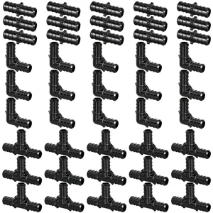 60pcs 1/2" Poly PPSU Barb Crimp PEX Fitting Combo, No Lead 20pcs Each Elbows Tees Straight Couplings for PEX Pipe 60pcs 1/2" Poly PPSU Barb Crimp PEX Fitting Combo, No Lead 20pcs Each Elbows Tees Straight Couplings for PEX Pipe