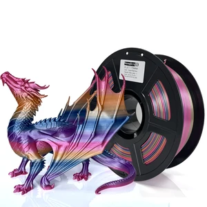 PLA Filament 1.75mm, Fast Color Change Silk Rainbow, Glossy Multi Color 3D Printer Filament, Quick Rainbow PLA Filament for FDM 3D Printing, 1kg Spool PLA Filament 1.75mm, Fast Color Change Silk Rainbow, Glossy Multi Color 3D Printer Filament, Quick Rainbow PLA Filament for FDM 3D Printing, 1kg Spool