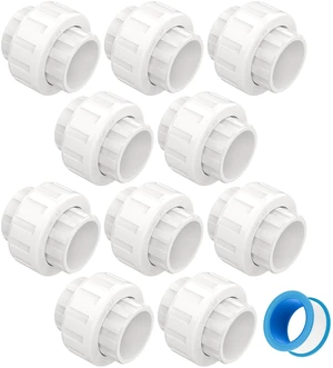 10 PCS 2" PVC Union Coupling Pipe Fitting, Slip Joint Adapter PVC Connectors (Socket x Socket), Built-in EPDM O-Ring, Schedule 40, Ideal for Pool Pump, Irrigation Systems, Plumbing, DIY Projects 10 PCS 2" PVC Union Coupling Pipe Fitting, Slip Joint Adapter PVC Connectors (Socket x Socket), Built-in EPDM O-Ring, Schedule 40, Ideal for Pool Pump, Irrigation Systems, Plumbing, DIY Projects