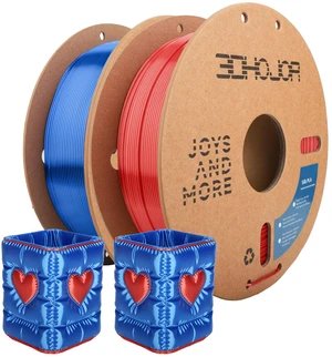 Silk PLA Filament 1.75mm, PLA Filament 1.75mm Silk Shiny 3D Printer Filament, 1kg*2 Cardboard Spool, Dimensional Accuracy +/- 0.03 mm, Fit Most FDM Printer(Silk Red+Blue) Silk PLA Filament 1.75mm, PLA Filament 1.75mm Silk Shiny 3D Printer Filament, 1kg*2 Cardboard Spool, Dimensional Accuracy +/- 0.03 mm, Fit Most FDM Printer(Silk Red+Blue)