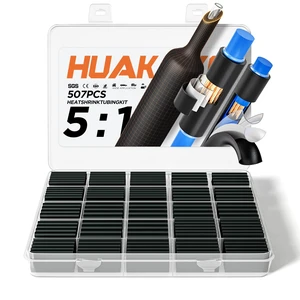 5:1 Heat Shrink Tubing Kit, Industry-Leading 5:1 Ratio Shrink Wrap Tubing Adhesive Lined, Heat Shrink Wire Connectors, Marine Grade Dual Wall, Waterproof Electrical Wire Tube Connectors(Black) 5:1 Heat Shrink Tubing Kit, Industry-Leading 5:1 Ratio Shrink Wrap Tubing Adhesive Lined, Heat Shrink Wire Connectors, Marine Grade Dual Wall, Waterproof Electrical Wire Tube Connectors(Black)