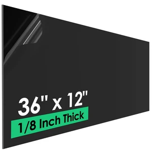 Black ABS Plastic Sheet 1/8" Thick (3mm) - 36" x 12", Long Rigid Thermoplastic Board for Signs, Crafts, DIY Projects, Dual-Surface - Textured & Smooth (Pack of 1) Black ABS Plastic Sheet 1/8" Thick (3mm) - 36" x 12", Long Rigid Thermoplastic Board for Signs, Crafts, DIY Projects, Dual-Surface - Textured & Smooth (Pack of 1)