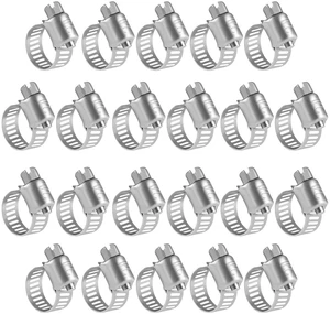 Stainless Steel Hose Clamps - 22 Pack Worm Gear Drive Hose Clamps Micro Size 6 Clamping Range from 5/16 Inch to 7/8 Inch (8mm-22mm) for Automotive Plumbing, 1/2'', 3/4'' Clamps Stainless Steel Hose Clamps - 22 Pack Worm Gear Drive Hose Clamps Micro Size 6 Clamping Range from 5/16 Inch to 7/8 Inch (8mm-22mm) for Automotive Plumbing, 1/2'', 3/4'' Clamps