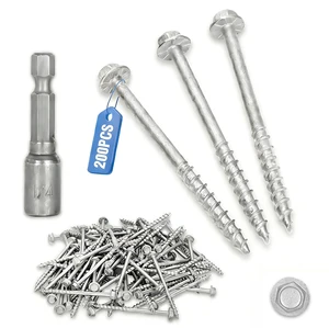 Mech.Galv.#9 x 2-1/2" Joist Hanger Screws-200 Qty,9212R200 Hurricane Screws 1/4" Hex Socket Wood Screw,0.370"-Dia Deck Screw, Joist Hanger Connector Screws Replace 10D Nails-1500 Hours Salt Spray Test Mech.Galv.#9 x 2-1/2" Joist Hanger Screws-200 Qty,9212R200 Hurricane Screws 1/4" Hex Socket Wood Screw,0.370"-Dia Deck Screw, Joist Hanger Connector Screws Replace 10D Nails-1500 Hours Salt Spray Test