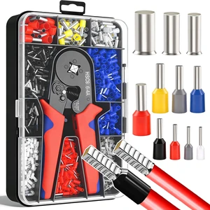 1500PCS SilverPlated Copper Wire End Ferrules Kit, Ferrule Crimping Ratchet Pliers AWG 237, for Electricians, Automotive and DIY Electrical Work 1500PCS SilverPlated Copper Wire End Ferrules Kit, Ferrule Crimping Ratchet Pliers AWG 237, for Electricians, Automotive and DIY Electrical Work