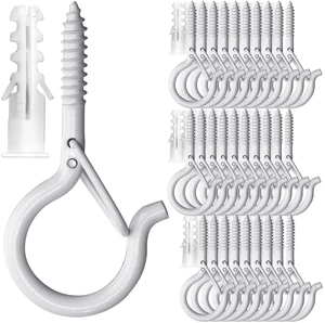 30 Pack Screw Hooks for Hanging Plants Outdoor Lights(White) Christmas Seasonal Lighting, Heavy Duty 2.2 Inch Eye Hook Cup Ceiling Hook Q-Hanger for Patio, Wall Wood Ceiling Deck Mount 30 Pack Screw Hooks for Hanging Plants Outdoor Lights(White) Christmas Seasonal Lighting, Heavy Duty 2.2 Inch Eye Hook Cup Ceiling Hook Q-Hanger for Patio, Wall Wood Ceiling Deck Mount