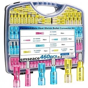 460PCS Heat Shrink Bullet Connectors Assortment Kit 22-10AWG Waterproof Bullet connectors Packed in Handheld Box for Automotive Boat Stereo Industrial Equipment 460PCS Heat Shrink Bullet Connectors Assortment Kit 22-10AWG Waterproof Bullet connectors Packed in Handheld Box for Automotive Boat Stereo Industrial Equipment