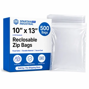 10 X 13 (500 Count) 2 Mil Clear Reclosable Zip Plastic Poly Bags 10 X 13 (500 Count) 2 Mil Clear Reclosable Zip Plastic Poly Bags