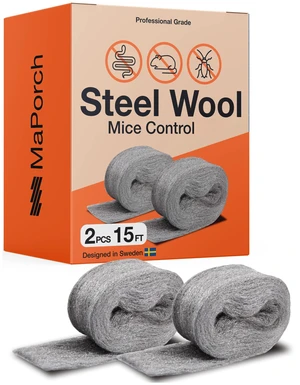 Steel Wool Mice Control 2-pc, Mouse Hole Filler Steel Wool Mice Control 2-pc, Mouse Hole Filler
