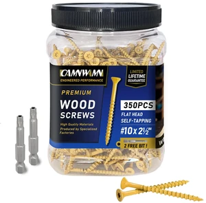 #10 x 2-1/2 in Deck Screws, 350 PCS, Tan Exterior Wood Screws Epoxy coated, rust-resistant Torx drive include T25 star bit for decks, fences and outdoor wood projects #10 x 2-1/2 in Deck Screws, 350 PCS, Tan Exterior Wood Screws Epoxy coated, rust-resistant Torx drive include T25 star bit for decks, fences and outdoor wood projects