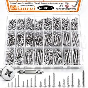 680 PCS 304 Stainless Steel Screws, #4#6#8#10#12 Wood Screws Assortment Kit, Assorted Sheet Metal Screws, Phillips Flat Head Assorted Sheet Metal Screws Marine Grade Length 3/8to 1-1/2 680 PCS 304 Stainless Steel Screws, #4#6#8#10#12 Wood Screws Assortment Kit, Assorted Sheet Metal Screws, Phillips Flat Head Assorted Sheet Metal Screws Marine Grade Length 3/8to 1-1/2