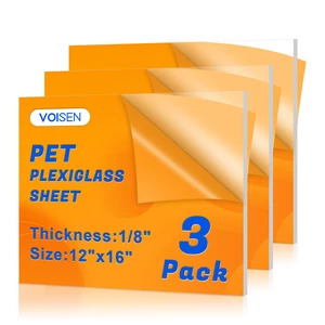 3 Pack Plexiglass Sheets 1/8 Inch Thick, 12"X16" Plexi Glass Panel Plastic Sheet for Crafts,Signs, Display Cases, Sneeze Guard, Cut with Engraver,Power Saw or Hand Tools 3 Pack Plexiglass Sheets 1/8 Inch Thick, 12"X16" Plexi Glass Panel Plastic Sheet for Crafts,Signs, Display Cases, Sneeze Guard, Cut with Engraver,Power Saw or Hand Tools