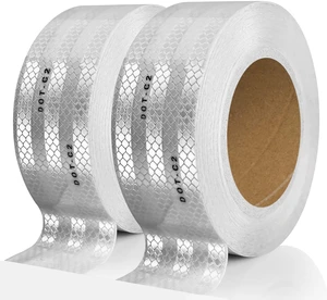 DOT-C2 Reflective Tape for Trailers & Signs, 2 Inch x 200 Feet 200FT Long Roll, DOT-C2 High-Visibility, Silver Conspicuity Tape with Strong Adhesive for Trailers, Trucks & Vehicles DOT-C2 Reflective Tape for Trailers & Signs, 2 Inch x 200 Feet 200FT Long Roll, DOT-C2 High-Visibility, Silver Conspicuity Tape with Strong Adhesive for Trailers, Trucks & Vehicles