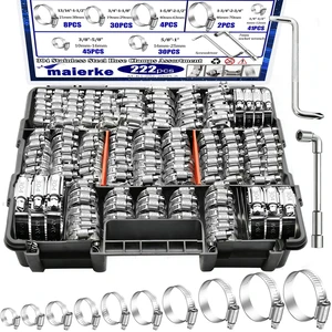 222PCS 304 Stainless Steel Hose Clamps Assortment Kit,Metal Adjustable 1/4"-2-3/4"(6-70mm) Worm Gear Hose Clamp Small Hose Clamps for Automotive,Radiator Pipe,Plumbing,Fuel Line 222PCS 304 Stainless Steel Hose Clamps Assortment Kit,Metal Adjustable 1/4"-2-3/4"(6-70mm) Worm Gear Hose Clamp Small Hose Clamps for Automotive,Radiator Pipe,Plumbing,Fuel Line